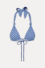 Kealy Reversible Halter Bikini Top - Starry Gingham