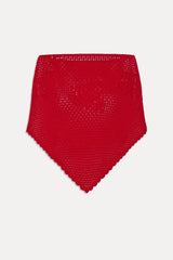 Sophie Crochet Poncho - Red Rose