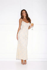 She's Always Right Lace Maxi Dress Yellow