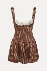 Enchantment Mini Dress - Chocolate Dot