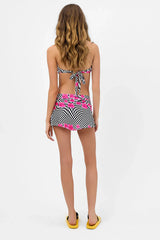Nicole Shine Mini Skirt - Black Morrison Hibiscus