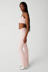 Clementine Low Waist Flare Legging - Pink Petals