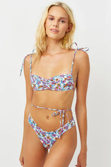 Foxy Tie Front Cheeky Bikini Bottom - Flower Farm
