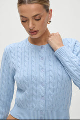 Dudley Cable Knit Cardigan - Dewdrop