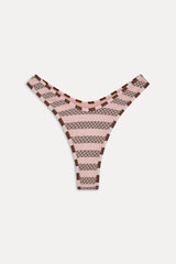 Full Moon Striped Bikini Bottom - Strawberry Chocolate