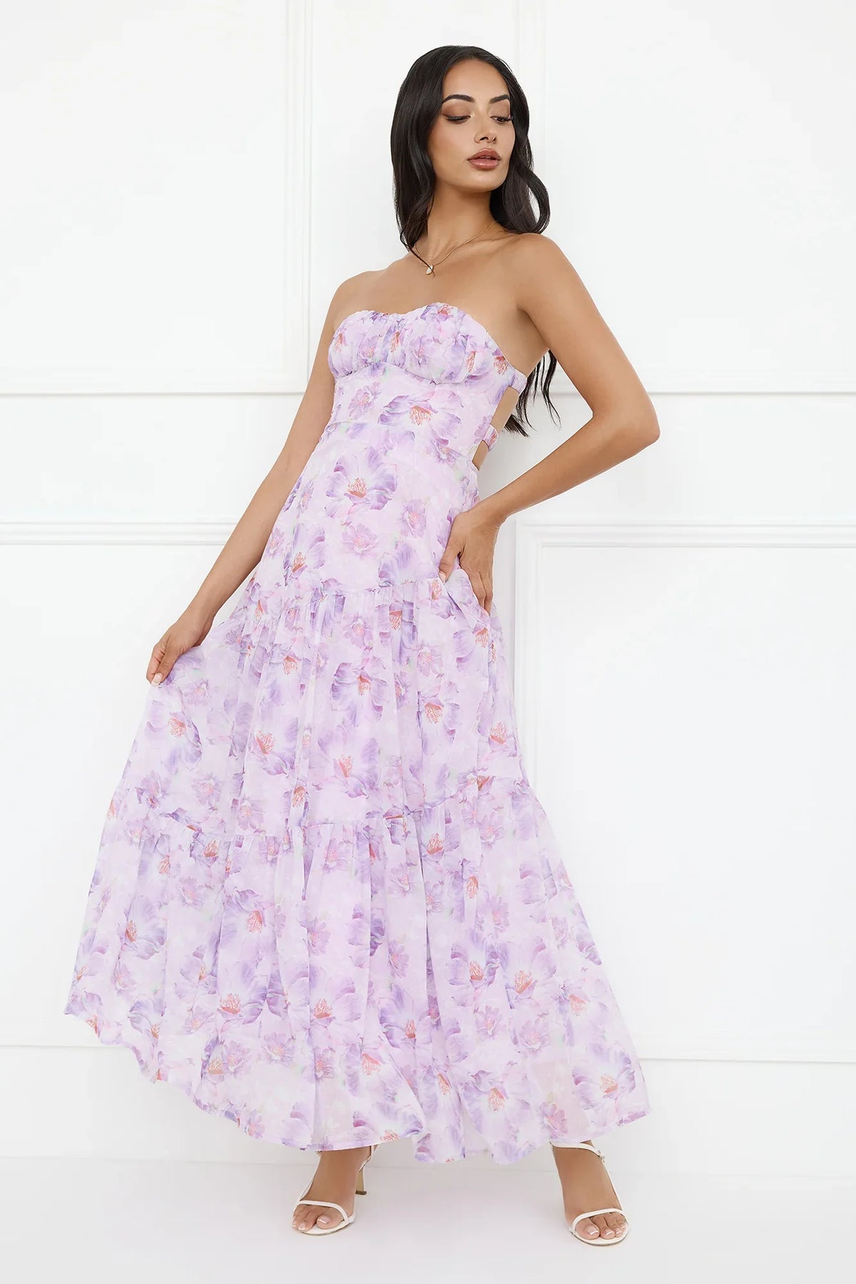 Eliora Strapless Maxi Dress Purple