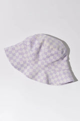 Jax Checkered Bucket Hat - Purple Check