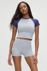 Track Star Cropped Tee - Misty Morning