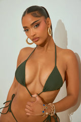Maui Mix And Match Triangle Bikini Top - Olive