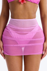 Better Off Bikini And Coverup Skirt - Pink/combo