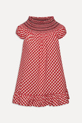 Ruby Gingham Babydoll Dress - Cherry Picnic