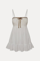 Paris Cotton Babydoll Dress - Daisy White