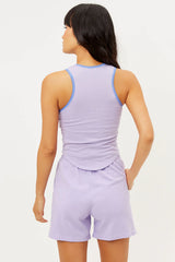 Messman Ribbed High Neck Tank - Lilac