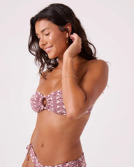 Batik Bloom Ring Bandeau Bikini Top