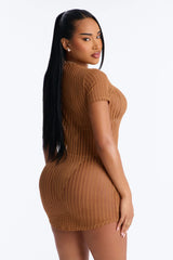 Palm Shade Stripe Cover Up - Mocha
