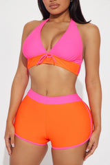 Carleta Boyshort 2 Piece Bikini - Pink/combo