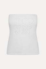 x JENNIE Margot Knit Tube Top - Optic White