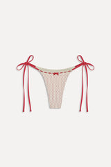 x BELLA HADID Mackenzie String Bikini Bottom - Strawberry Polka Dot