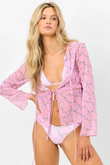 Molly Lace Up Long Sleeve Shirt - Fairytale