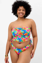 Enzo Floral Cheeky Bikini Bottom - Neon Surfer