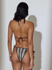 Sunseeker Crochet Sequin Bikini Bottoms in Olive