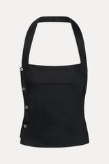 Sterling Cotton Wrap Halter Top - Midnight Serenade
