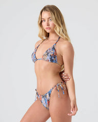 Soul Flower Smocked Tie Side Cheeky Bikini Bottom
