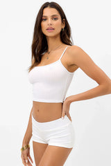 Blue Crush Plissé Boy Short - Optic White