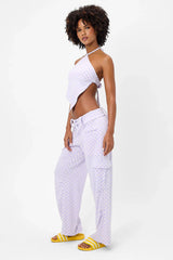 Chilli Checkered Cargo Pant - Purple Check