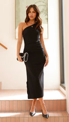 Alaina Midi Dress - Black