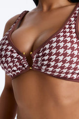 Back To The Sea Geometric 2 Piece Bikini - Brown