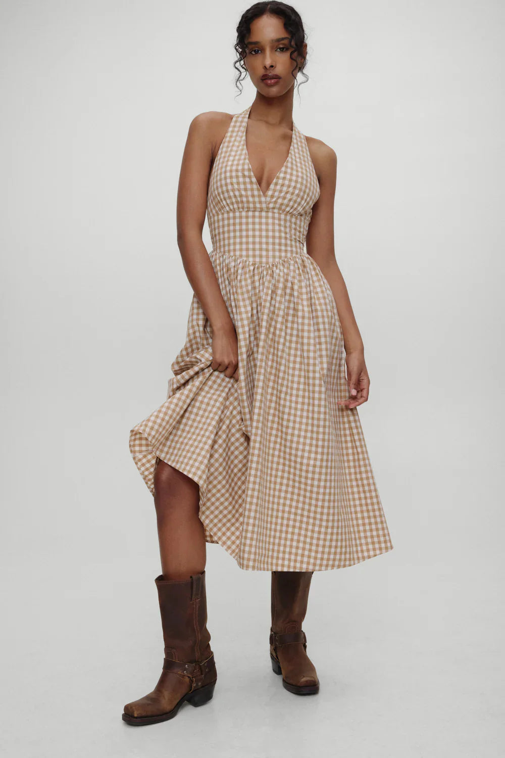 x BELLA HADID Prairie Midi Dress - Rodeo Gingham