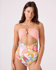 Hot Tropcs Peek A Boo Moderate One Piece Swimsuit