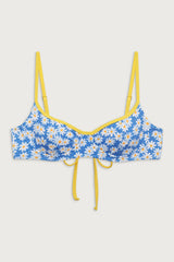 Cola Underwire Balconette Bikini Top - Blue Daisy
