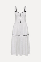 x BELLA HADID Bishop Eyelet Maxi Dress - Salt Air Eyelet