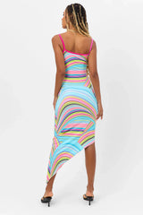 Erma Shine Dress - Rainbow Swirl
