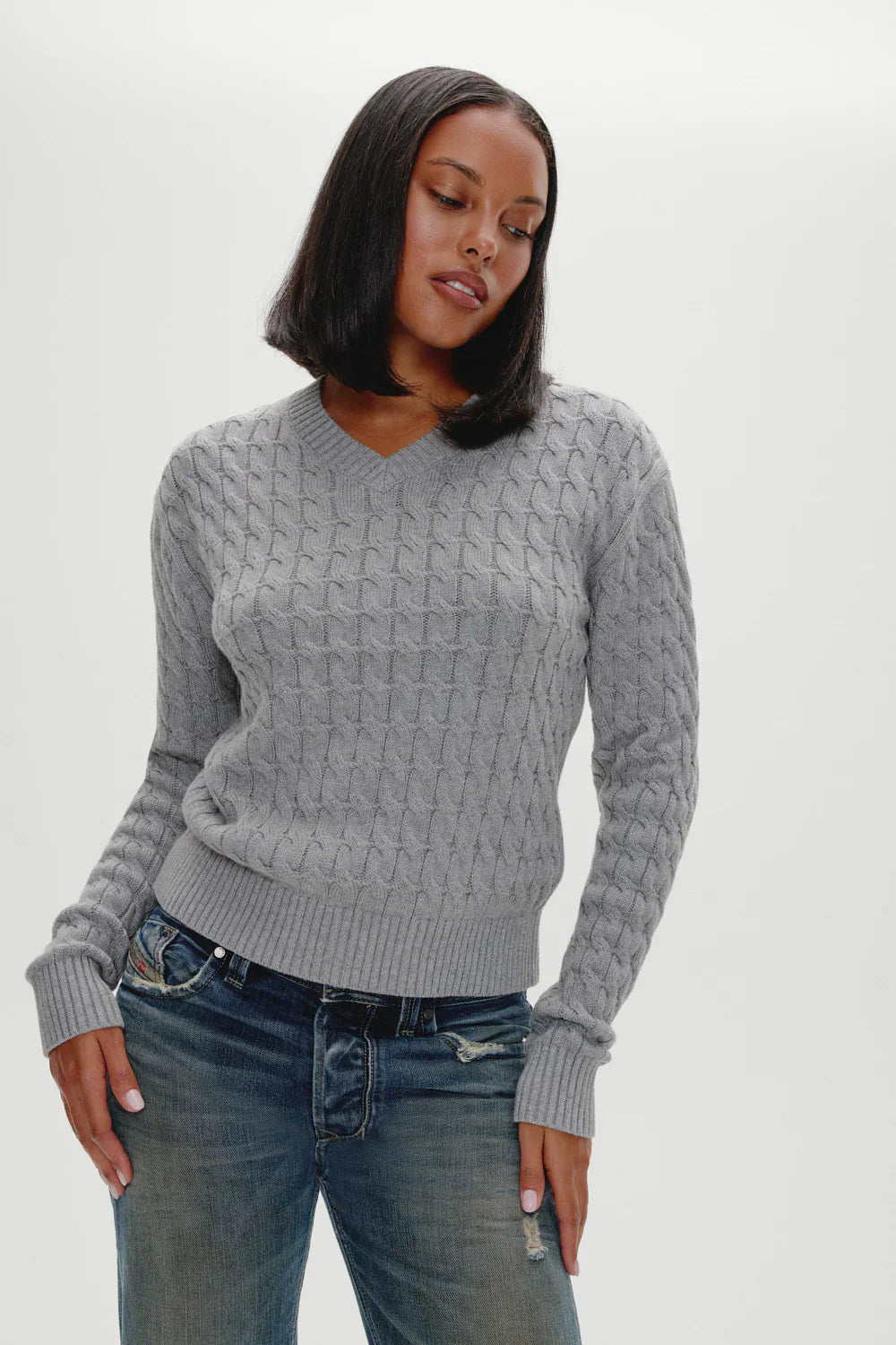 Prince Cable Knit Sweater - Cloud Cover