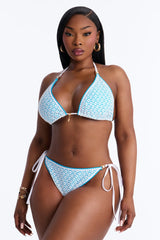 Belinda Crochet Overlay 2 Piece Bikini - Blue/combo