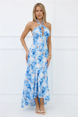 Underestimated Halter Maxi Dress Blue