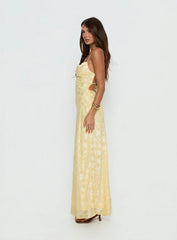 Celena Maxi Dress Lemon Burnout
