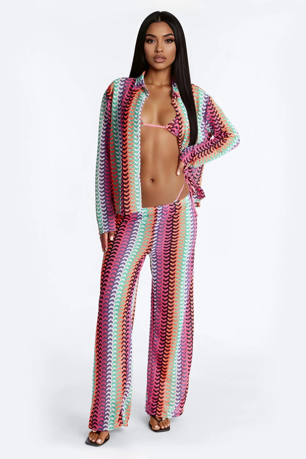 Alicia 4pc Bikini And Coverup Set - Multi Color