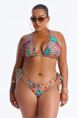 Eliana Floral Leopard 2 Piece Bikini - Brown/combo