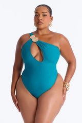 Perfect Waves Hardware Cutout 1 Piece Swimsuit - Teal