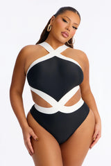 Isabel 1 Piece Swimsuit - Black/White