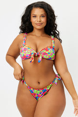 Colby Ruched Bikini Bottom - Groovy