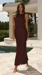 Sia Maxi Dress - Chocolate
