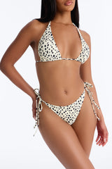 Tropic Like It's Hot Sheer Top Leopard 3 Piece Bikini Set - White/combo