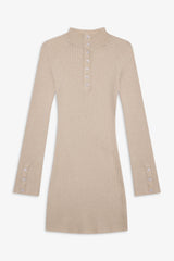 Isla Long  Sleeve Mini Dress - Cream