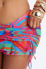 Kairi 3 Piece Bralette Bikini & Mini Cover Up Skirt Sunsuit - Multi Color