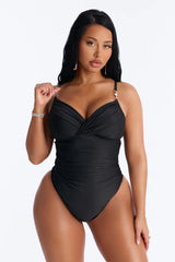 Savoring Summer 1 Piece Swimsuit - Black